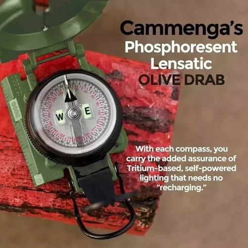Cammenga offizieller Objektivkompass des US-Militärs, präzise wasserdicht 3H - Bild 2 von 5