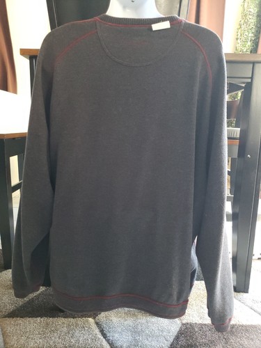 Tommy Bahama Mens XXL Pull Over Sweater Reversible Long Sleeve Gray Burgundy - Picture 4 of 9