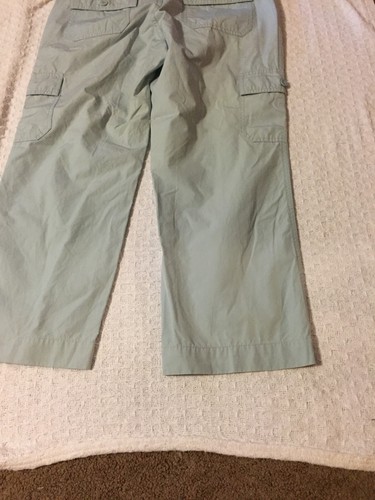Old Navy Womens Capri Pants Size 10 Light Blue Cargo Pockets Drawstring - Picture 10 of 11