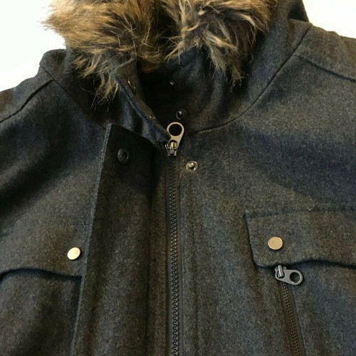 Love & Legend Women's Wool Blend Jacket Coat Fur Lined Hood 3XL Charcoal Gray - Picture 4 of 12