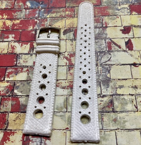 1960s new old stock 19mm soft rubber divers watch dive band with 2 keepers - Picture 1 of 5