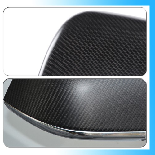 2pcs Matte Carbon Fiber Rearview Mirror Cover Caps For Tesla Model 3 (2017-2025) - Foto 5 di 8