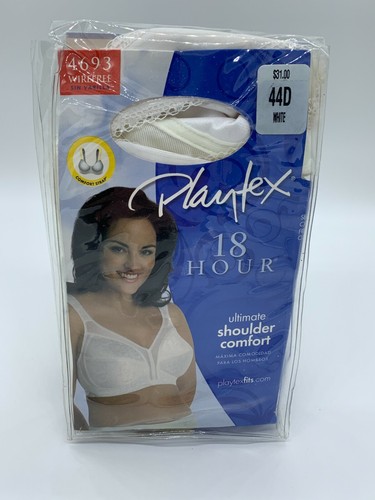 Playtex Bra 44D 18 Hour Ultimate Shoulder Comfort Wirefree 4693 NEW - 第 1/4 張圖片