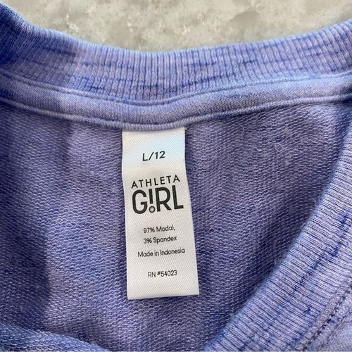 Athleta Girl Criss Cross My Heart Violet Blue Sweatshirt - Size L (12) - Picture 4 of 4