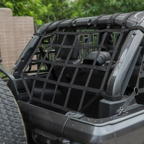 Rear Trunk Cargo Luggage Rack Woven Mesh Kit Net For Jeep Wrangler JL 18+ Black - Picture 5 of 8