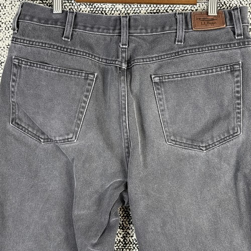 LL Bean Denim Jeans Mens 36 X 32 (Actual 34 X 30) Classic Fit Gray Work - Picture 8 of 14