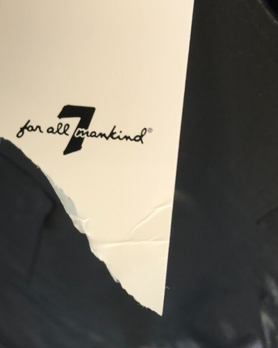 7 For All Mankind sz 28 High Rise Coated Skinny Ankle Jeans Black $238 New C6 - Picture 8 of 14