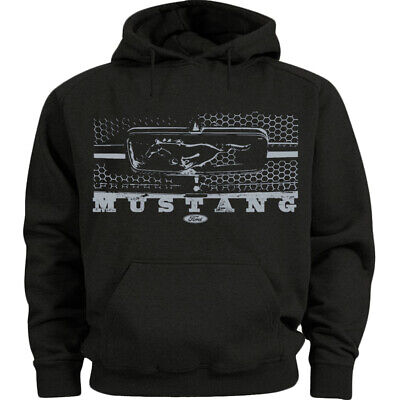 Mens Ford Mustang Pullover Hoodie Charcoal Grill Logo Sweatshirt MUS9S3GRI4CHR