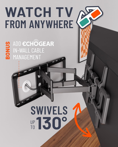 MaxMotion Echogear TV Wall Mount for Large TVs 42" to 80" Up to 125lbs EGLF2-BK - Picture 5 of 9