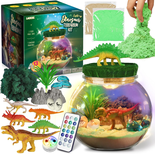 Dinosaur Terrarium Kit for Kids-Dino Kid Crafts with DIY Moon Lamp Painting Kit - Picture 7 of 12