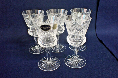 Bohemia Crystal 24% Pb0 Wine Glass Set of 5 - From Japan