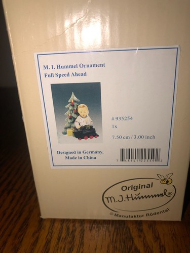 MJ Hummel Zeit Fur Hummel Ornament "Full Speed Ahead" 3" IOB - Picture 3 of 5