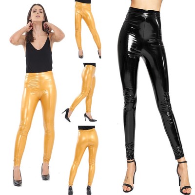 wet look vinyl leggings