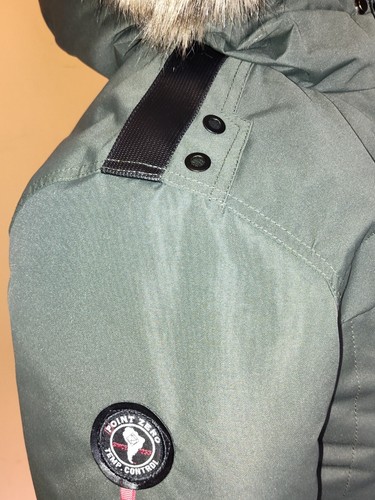 Point Zero Mens Vegan-Fur-Trim-Hood Taslan Parka size S in green - Picture 9 of 13