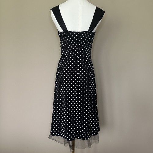 Abito vintage nero a pois donna M pinup rockabilly retrò Y2K festa babydoll - Foto 7 di 11