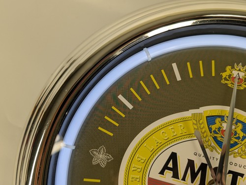 Reloj de Pared Amstel Cerveza Logo Luz Neón 14.5" con Fuente de Alimentación - Imagen 6 de 23