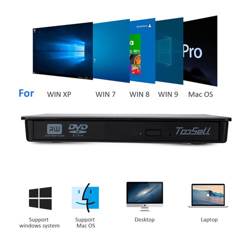 External USB 3.0 DVD CD Writer Drive Burner Reader Player For PC Mac Dell HP - Picture 6 of 38