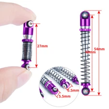 RCBATER 1/24th RC Shocks 48mm Adjustable Absorber Damper for Axial SCX24 RC Cars