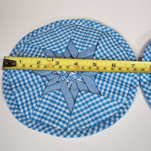 Par De Porta Macetas Acolchadas Vintage Vintage 7" Redondas Azul Bebé - Imagen 2 de 11