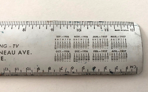 Hack's Furniture Ruler Metal 1956 - 1957 Milwaukee Wisconsin Vintage - Picture 4 of 5