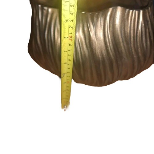 Brown/Bronze Darius Wavy Rim Ribbed Design Vase - Bild 7 von 7