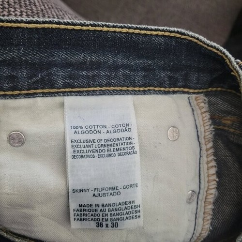 Levi's 36 x 30 Signature Skinny Jeans Herren Distressed Blau Denim Baumwolle GUC - Bild 12 von 13