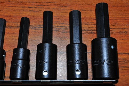 New Proto® J74152 1/2" Drive 7 Piece Hex Bit Impact Socket Set 1/4" to 5/8" USA - Picture 7 of 9