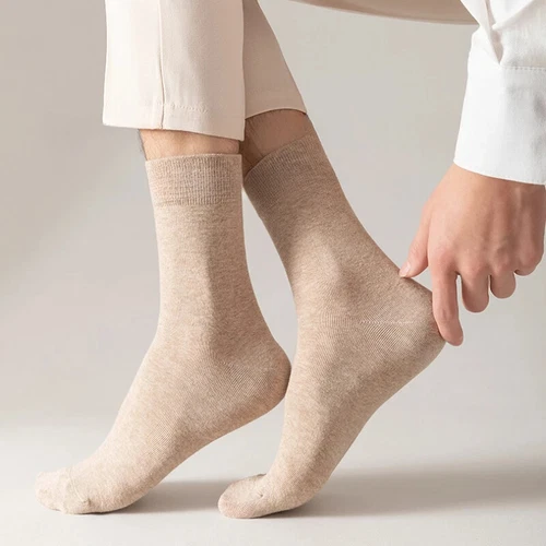 5Pairs Combed Cotton Socks Business Men High Quality Long Casual Mid Tube Socks - Picture 6 of 40