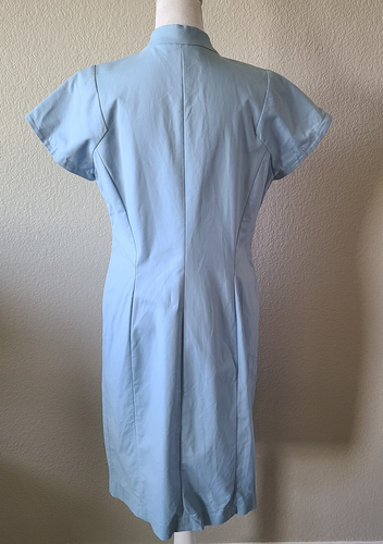 Lafayette 148 Damen Kleid mit durchgehendem Reißverschluss Größe 8 Baumwolle Stretch minimalistisch modern Krankenschwester - Bild 2 von 11