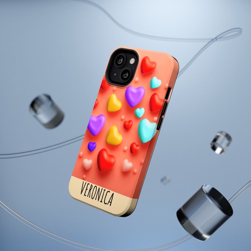 Colorful Heart Impact-Resistant Case - Personalized Gift, Birthday Present, - 第 103/161 張圖片