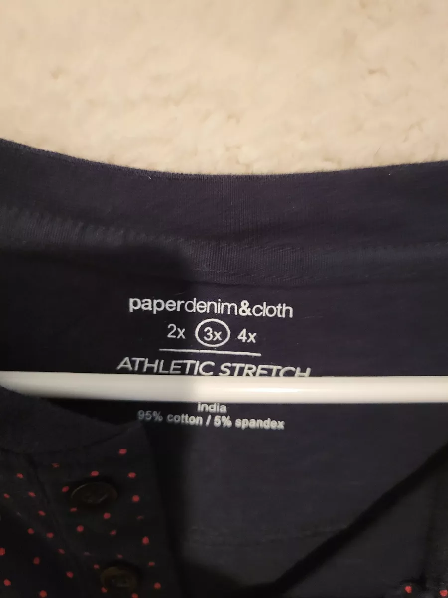 Paper denim and shop cloth athletic stretch shirt