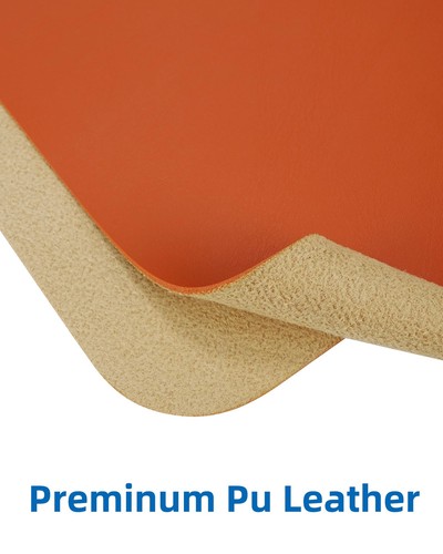 Orange Leather Desk Pad Mouse Mat Office Desk Protector Non-Slip 48"x17" - Picture 2 of 5