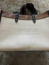 COACH Colorblock Suede Field Tote Bag - Amazon Green (C6035)