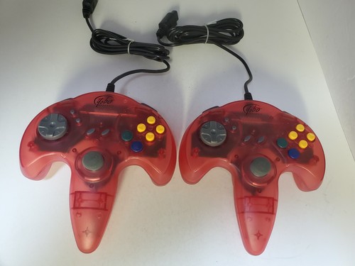 2 NEW CLEAR RED YOBO CONTROLLER JOYPAD FOR NINTENDO 64 N64 BULK  #i35 - Picture 3 of 3