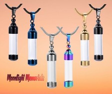 New Transparent Glass Cremation Urn Ashes Memorial Necklace
