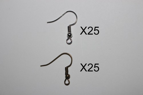 Crochets, support boucle d'oreille 50% argentés-50%bronze nombre au choix: - Picture 3 of 5