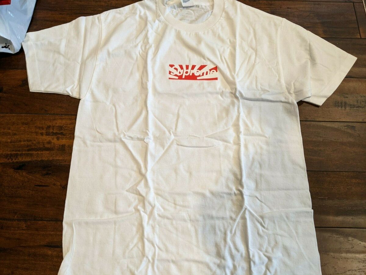 SUPREME BOX LOGO 2011 JAPAN RELIEF TEE T SHIRT WHITE sz L SUPREME BOX LOGO 2011 JAPAN RELIEF TEE T SHIRT WHITE sz L