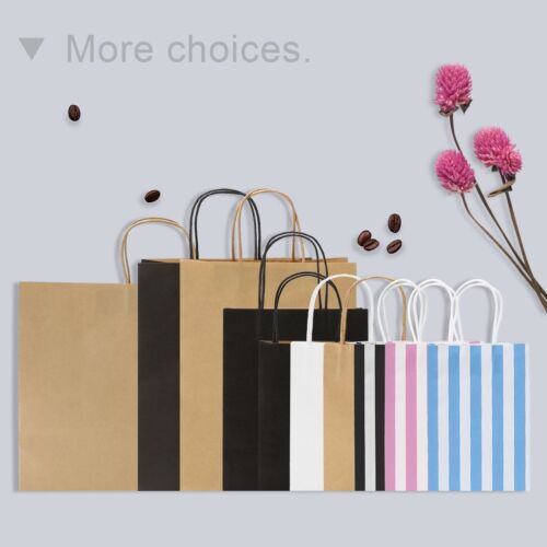 100Pcs Gift Bags Large, 10x5x13 Inches Black Gift Bags Bulk, Recycled Paper B... - Picture 9 of 9
