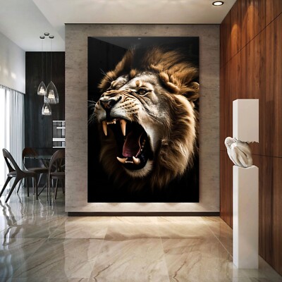   LÖWE-LION TIER-ANIMAL, WANDBILD KUNSTDRUCK LEINWAND , ACRYLGLAS , POSTER DEKO