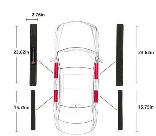 Carbon Fiber Door Sill Cover Scuff Pad Set For Porsche 911 Cayenne Macan Taycan - Foto 2 di 3