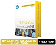 HP Papers | 8.5 x 11 Paper | All In One 22 lb | 1 Mega Ream - 750 Sheets | 96 Br