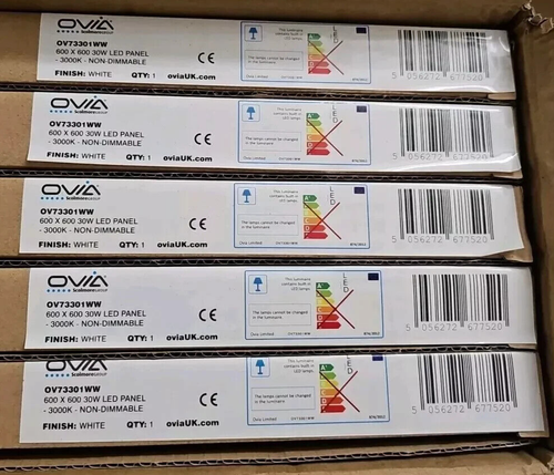 5 x LED PANEL LEUCHTE 600x600 WARMWEISS nicht dimmbar Büro Deckengitter - Bild 4 von 4