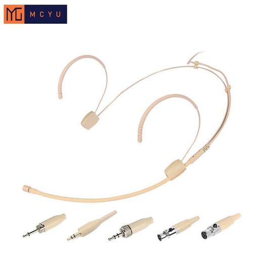 Headset Beige Condenser Microphone Hidden Omnidirection Packup for Amplifier etc - 第 1/9 張圖片