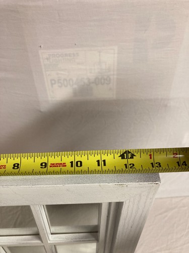 White framed wall mirror with attached shelf - Picture 8 of 11
