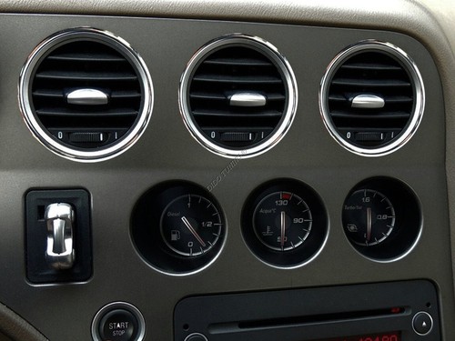 Per Alfa Romeo Brera Los anillos de aluminio pulido para las entradas de aire x5 - Foto 12 di 14