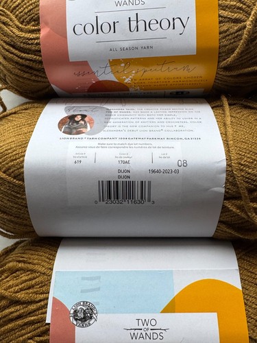 LOTS of 12 Lion Brand Yarn Two of Wands: Color Theory Yarn" DIJON" #619 3.5oz - Picture 4 of 6