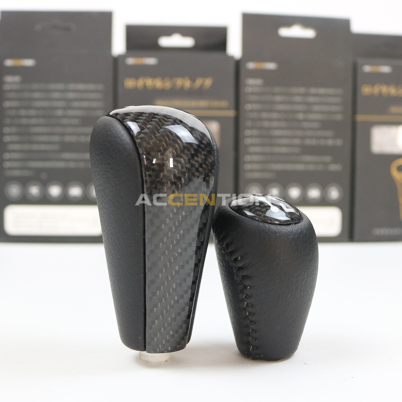 Black Carbon Fiber Pattern Gear Shift Knob For Toyota Land Cruiser Prado & Lexus GX460 - Automatic, M8 Thread