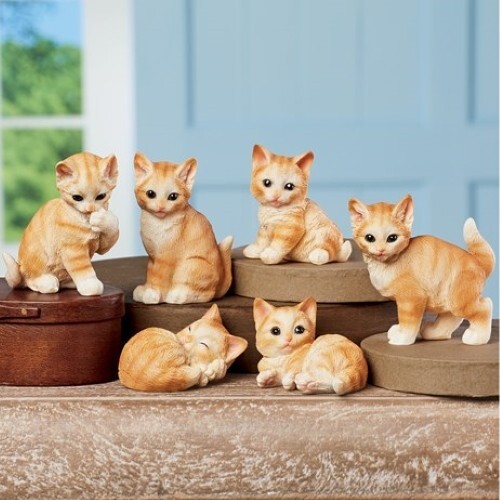 Small Orange Tabby Cats & Kittens Figurines🐈 ~ Set of 4 ~ #51271 ~ New w/ Tags! - Picture 24 of 24