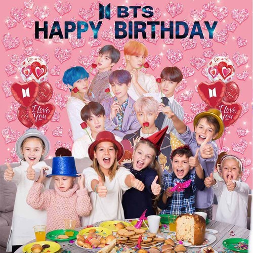 BTS Party Supplies Birthday Backdrop Banner Poster Vinyl Birthday Gift for Fans - Picture 4 of 7