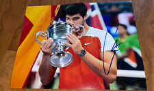 Carlos Alcaraz signed 8x10 Photo US Open Trophy With Proof Carlos Alcaraz signed 8x10 Photo US Open Trophy With Proof